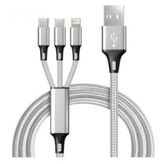 Concord 2.4 A 120 cm 3 Çıkışlı Mikro Usb Lightning Type-C Kablo