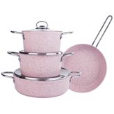 Cookplus Biogranit Alfa Pink 7 Parça Tencere Seti
