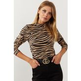 Cool & Sexy LPP1133 Camel Siyah Kadın Bluz