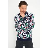 Cool Street Beyaz Lacivert Erkek Christmas Yılbaşı Kazağı NOELKZKR04S - Beyaz - Lacivert - XL