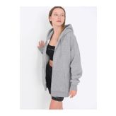 coolart Kapüşonlu Çeket Hırka Unisex Oversize Basic 3 Iplik Şardonlu