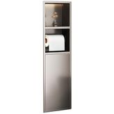 Çöp Kutusu ve Tuvalet Kağıdı Tutacağı ile Şık Paslanmaz Çelik Duş Nişi - Banyo, Mutfak, Oturma Odası için Çok Yönlü Saklama Dolabı - Siyah Kaplama, 18x80x12.5cm (7x31x4.9in)