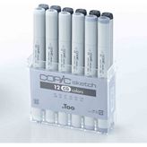 Copic Sketch 12LI Marker Kalem Set Grey Tones