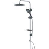 Coral Soft Tepe Başlıklı Duş Sistemi Seti - Krom - Siyah