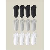 Çorap Çekmecesi Plus Basic Modeli Kadın Patik Çorap 12'li Esnek Düz Örme Kumaş Siyah Renkli Set - 35 - 39