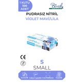 COREMED Nitril Lila Muayene Eldiveni S - 1 Paket 100 lü