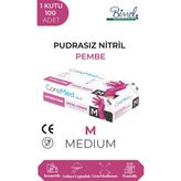 Coremed Nitril Pembe Muayene Eldiveni M - 1 Paket 100 Lü M