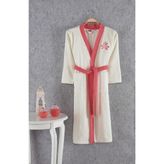 Cotton Box Fine Ekru & Mercan Bornoz - S - M
