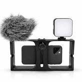Coverzone 4in1 Tam Set, Cep Telefonu için Tutucu Kafes, Canlı Yayın Vlog, Kick, Youtubes Için Mini Taşınabilir Panel, Kıskaçlı Telefon Tutucu, YouTube ve Yayıncı Telefon Sabitleyici PU3007-V