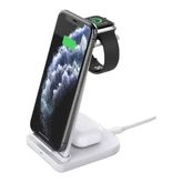 Coverzone Kablosuz Şarj İstasyonu Dock 3in1 iPhone ile Uyumlu Airpods ile Uyumlu Watch ile Uyumlu 15W Hızlı Şarj Aleti BEYAZ