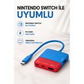 Coverzone Nintendo Switch Uyumlu USB-C Video Capture Dock 4K PD 100W USB 3.2 Docking Station | ZR1282