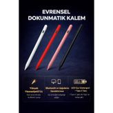 Coverzone Universal Dokunmatik Stylus Kalem Type-C Şarjlı LED Göstergeli Hassas Uçlu ZR61
