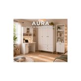Cozibo Aura Genç Odası - 3'lü Genç Odası Takımı - 3 Kapılı Dolap - Çalışma Masası - Kitaplık