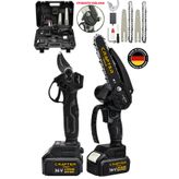 CRAFTERTOOLS Germany 36V 5Ah Çift Akülü Çelik Şanzıman Şarjlı Dal Budama Makası & Budama Testeresi
