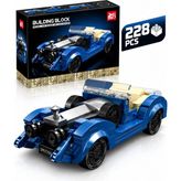 Craftivio Klasik Model Yapı Blokları Seti 228 Parça Mavi Spor Maket Araba 6+ Yaş Eğitici Oyuncak
