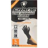 Crane Pudrasız Large 100'lü Tek Kullanımlık Siyah Eldiven