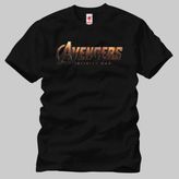 Crazy Avengers Infinity War Logo Erkek Tişört - Siyah