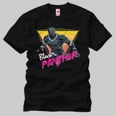 Crazy Black Panther 80S Triangle Erkek Tişört - Siyah
