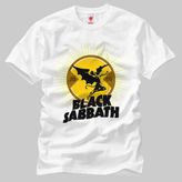 Crazy Black Sabbath Devil Logo Erkek Tişört - XL - Beyaz