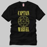 Crazy Captain Marvel Retro Captain Marvel Logo Erkek Tişört - S - Siyah