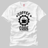Crazy Coffee Code Erkek Tişört - L - Beyaz