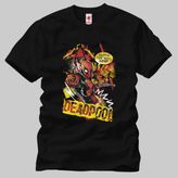 Crazy Deadpool Comic Panel Erkek Tişört - Siyah