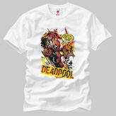 Crazy Deadpool Comic Panel Erkek Tişört - XXL - Beyaz