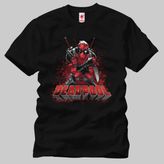 Crazy Deadpool Knife Erkek Tişört - S - Siyah