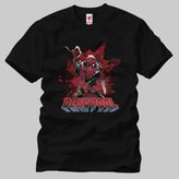 Crazy Deadpool Splatter Erkek Tişört - XS - Siyah