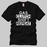 Crazy Gas Clutch Shift Repeat Erkek Tişört - Siyah