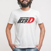 Crazy Initial D Erkek Tişört - XS - Beyaz