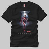 Crazy Iron Man Justice Erkek Tişört - Siyah