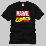 Crazy Marvel Comics Logo Erkek Tişört - XL - Siyah