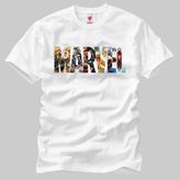 Crazy Marvel Logo Color Erkek Tişört - Beyaz