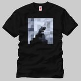 Crazy Minecraft One Wolf Moon Erkek Tişört - Siyah