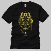 Crazy Transformers Bumblebee Head Lined Erkek Tişört - XL - Siyah
