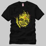 Crazy Transformers Bumblebee Head Splash Erkek Tişört - XL - Siyah