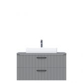 Creavit D10 Next Tezgah Üstü 2 Çekmeceli 100 cm Gri Lake Lavabo Dolabı