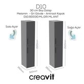 Creavit D20 30Cm Sol Boy Dolabı Gri (Demonte)