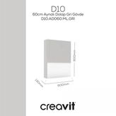 Creavit D20 60Cm Melamin Aynalı Dolap Gri
