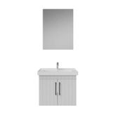 Creavit D20 Lake 65 cm Çizgili Beyaz Yuvarlak Çekmeceli Banyo Dolabı