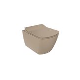 Creavit Eg321 Elegant Rim-Off Kanalsız Duroplast Yavaş Kapanan Klozet Kapaklı Mat Cappucino Set Mat Cappucino
