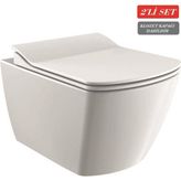 Creavit Elegant Rim-Off Kanalsız Asma Klozet (EG321.00) + Elegant Tp Yavaş Kapanan Kapak 2'li Set - Beyaz
