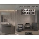 Creavit Flexio 65 cm Katlanabilir Banyo Dolabı Antrasit Set - 2
