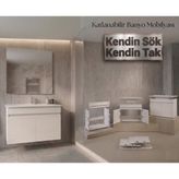 Creavit Flexio 80 Cm Katlanabilir Banyo Dolabı Beyaz Set