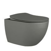 Creavit Free Kanalsız Cool Grey Asma Klozet Fe322, Creavit Free Duck Duroplast Yavaş Kapak