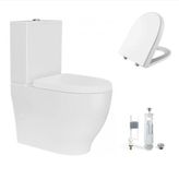 Creavit Mare Duvara Sıfır Kanalsız Klozet + Rezervuar + Duroplast Kapak + Çift Basmalı İç Takım Set