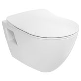 Creavit TP329 Terra Kanalsız Klozet ve Yavaş Kapanan Duroplast Klozet Kapağı - Beyaz