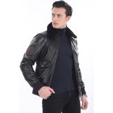 Crew Turk CAT3B ( Sıyah ) Derı Pılot Montu - Kahve