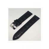 Croco Suni Deri Saat Kordonu Siyah 20Mm